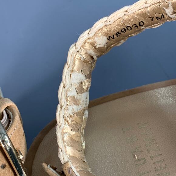 STUART WEITZMAN Size 7 Beige Natural Metallic Espadrille Sandals - Picture 9 of 13